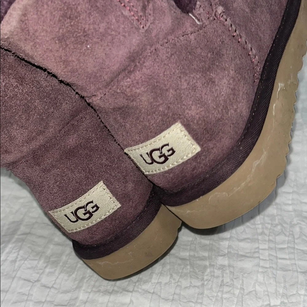 Uggs boots‎ Women's Suede Ankle Boots - Purple Mini Bailey Button Gem Classic